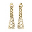 Laura B - Eiffel Earrings - Mesh and Swarovski Earrings - Gold - Gold Swarovski - Handmade Earrings - Luxury High Quality