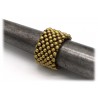 Laura B - Mercurio Basic Ring - Mesh Ring - Shiny Gold - Handmade Ring - Luxury High Quality