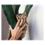 Laura B - Mercurio Basic Ring - Mesh Ring - Shiny Gold - Handmade Ring - Luxury High Quality