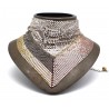 Laura B - Jeanne Bandana - Collana in Maglia - Rosa, Oro, Argento - Swarovski Oro - Collare Artigianale - Alta Qualità Luxury