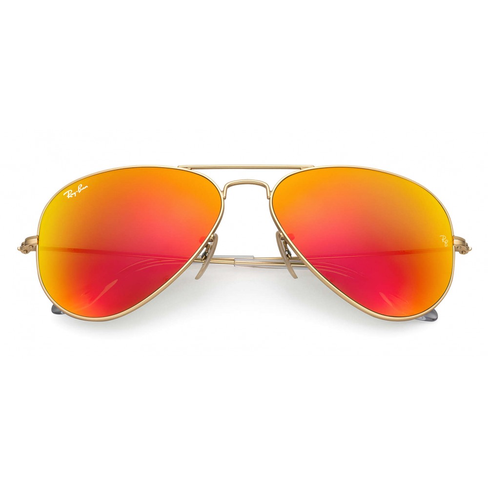 orange mirrored ray bans