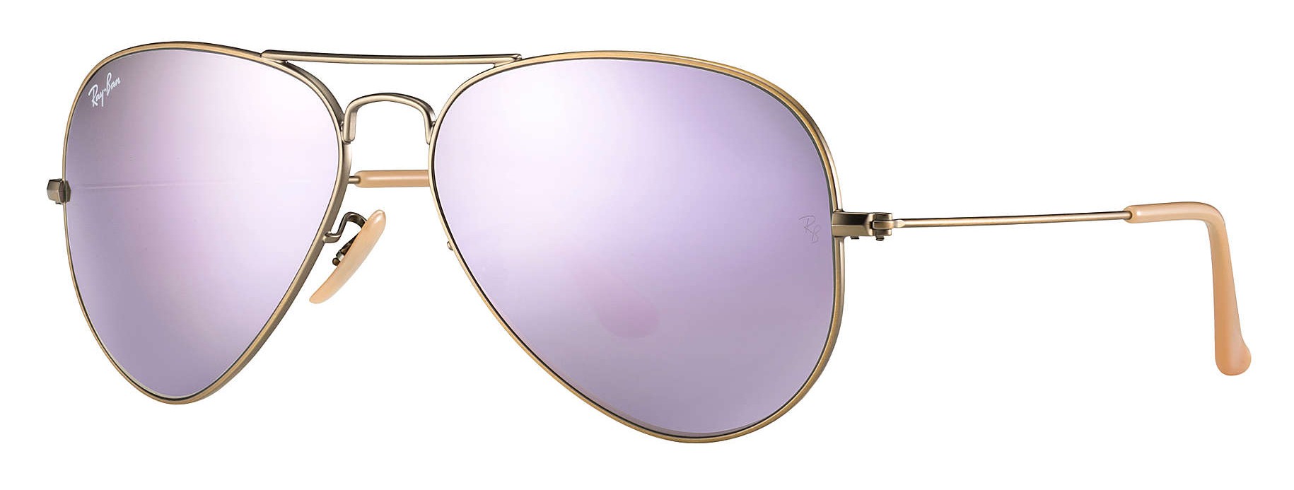 Ray Ban RB3025 167 4K Original Aviator Flash Lenses Bronzo Rame Lente Lilla Specchiata Occhiali da Sole Eyewear Avvenice