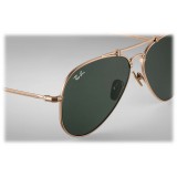 Ray-Ban - RB8125 913658 - Original Aviator Titanium - White Gold - Green Classic Lenses - Sunglass - Ray-Ban Eyewear