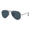 Ray-Ban - RB8125 9165 - Original Aviator Titanium - Matte Silver - Lente Polarizzata Blu Specchiata - Occhiali da Sole - Eyewear