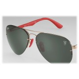 Ray-Ban - RB3460M F00871 - Original Scuderia Ferrari Collection Aviator - Gold Black Red - Green Classic - Sunglass - Eyewear