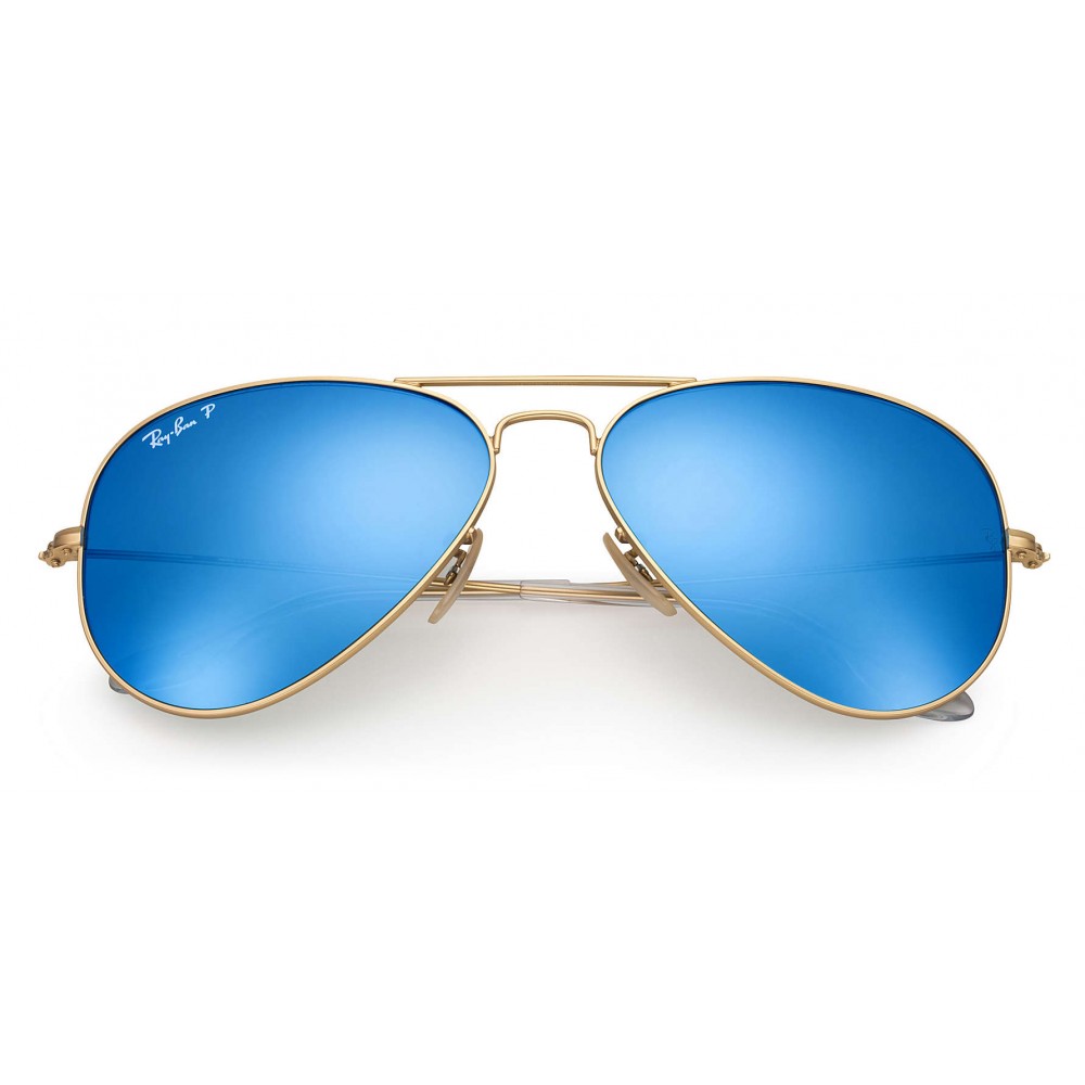 ray ban rb3025 aviator sunglasses metal blue matte frame crystal