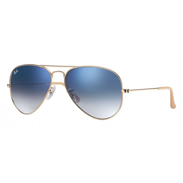 ray ban aviator blue gradient gold frame