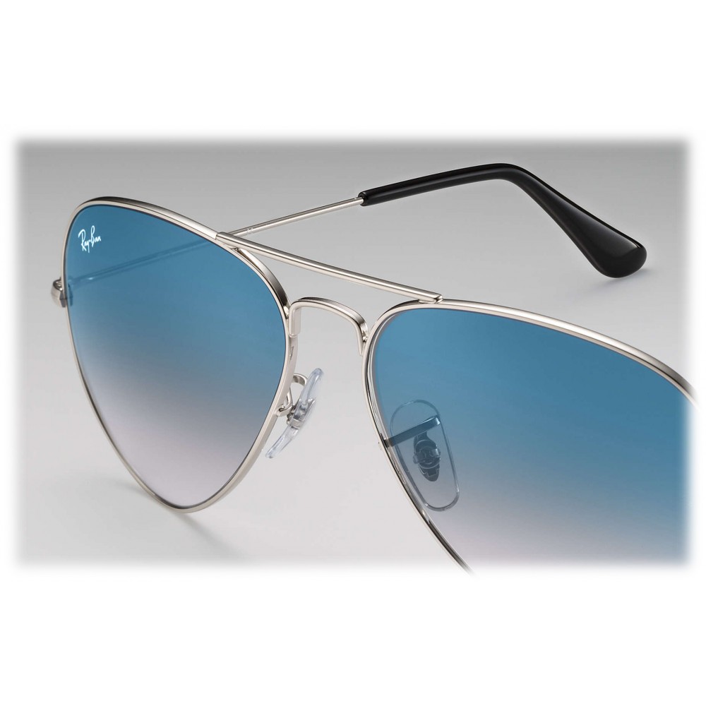 無料ダウンロード ray-ban rb3025 aviator sunglasses - gold/light blue gradient