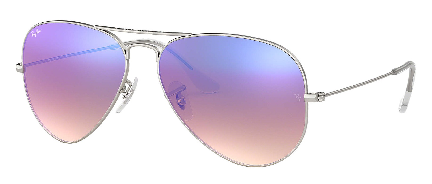 ray ban aviator blue gradient silver frame