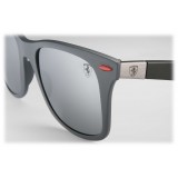 Ray-Ban - RB4195M F6056G - Original Scuderia Ferrari Collection Wayfarer - Grey Black - Grey Mirror Lenses - Sunglass - Eyewear