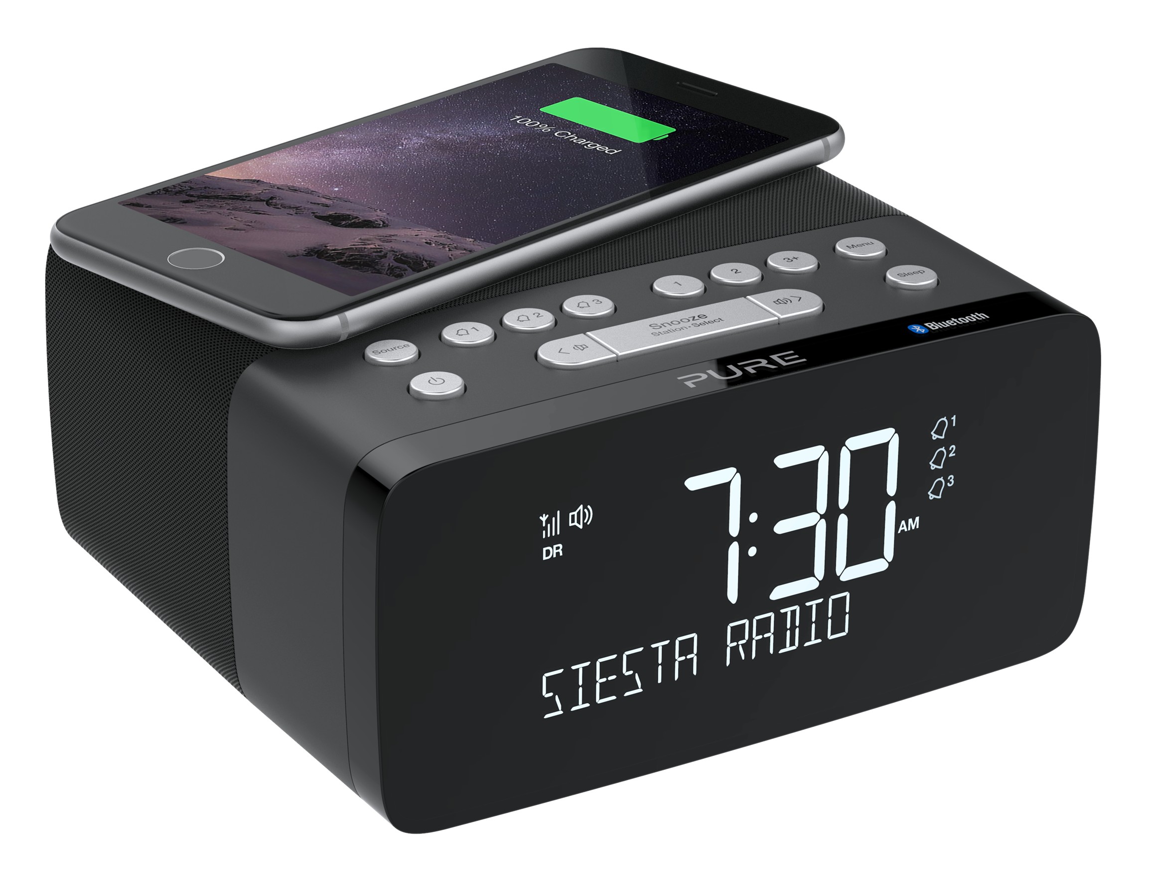 Acquista Sveglia digitale per camera da letto Orologio elettronico con  ricarica wireless per auricolare del telefono