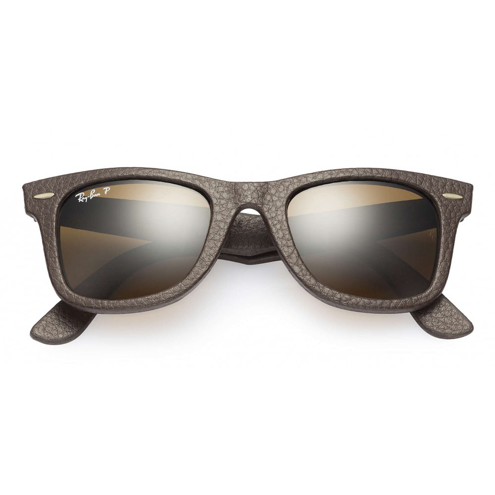 Ray Ban Rb2140qm 1153n6 Original Wayfarer Leather Brown Polarized Brown Classic B 15 Lenses Sunglass Ray Ban Eyewear Avvenice