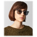 Bottega Veneta - Acetate Round Sunglasses - Crystal Silver - Sunglasses - Bottega Veneta Eyewear