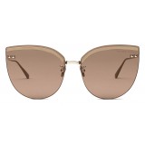 Bottega Veneta - Metal Cat Eye Sunglasses - Gold - Sunglasses - Bottega Veneta Eyewear