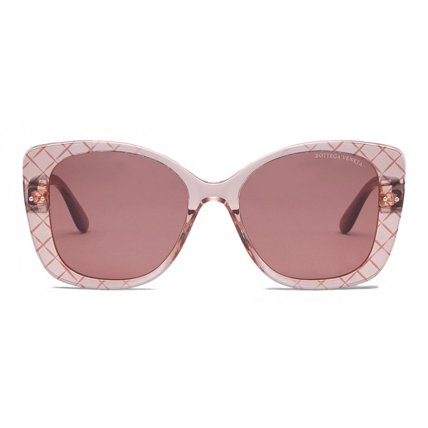 Bottega Veneta - Acetate Square Oversize Sunglasses - Pink - Sunglasses - Bottega Veneta Eyewear