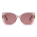 Bottega Veneta - Occhiali da Sole Quadrati Oversize in Acetato - Pink - Occhiali da Sole - Bottega Veneta Eyewear