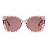 Bottega Veneta - Acetate Square Oversize Sunglasses - Pink - Sunglasses - Bottega Veneta Eyewear