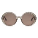 Bottega Veneta - Acetate Round Oversize Sunglasses - Brown - Sunglasses - Bottega Veneta Eyewear