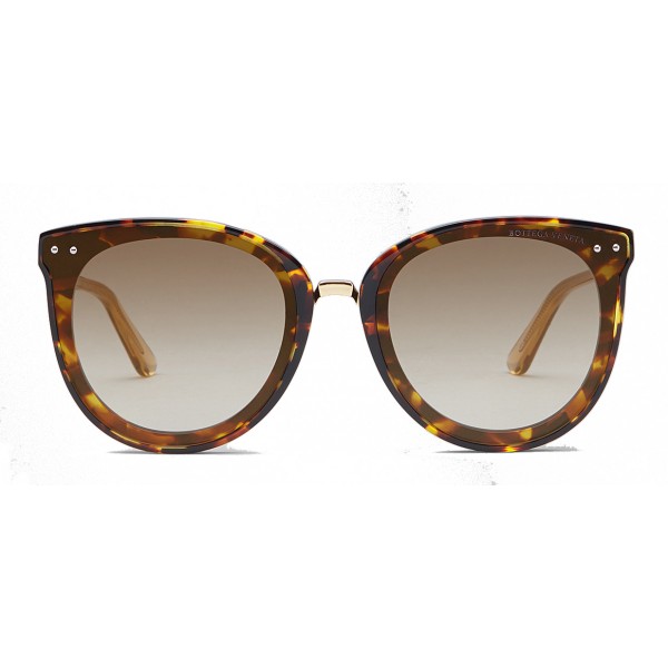 Bottega Veneta - Acetate and Metal Pantos Sunglasses - Brown Havana - Sunglasses - Bottega Veneta Eyewear