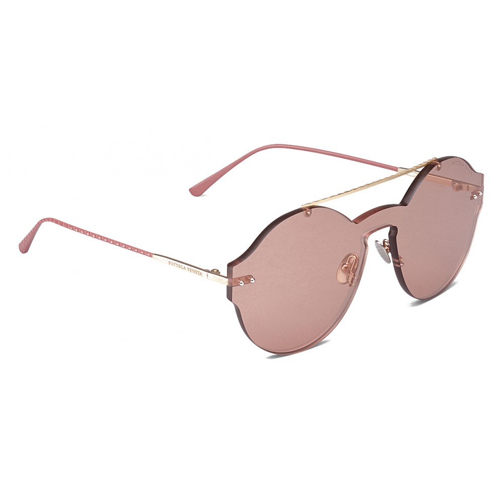 Bottega Veneta - Nylon Classic Sunglasses - Gold Pink - Sunglasses ...