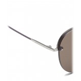 Bottega Veneta - Occhiali da Sole Aviator in Metallo - Silver Brown - Occhiali da Sole - Bottega Veneta Eyewear