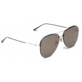 Bottega Veneta - Metal Aviator Sunglasses - Silver Brown - Sunglasses - Bottega Veneta Eyewear