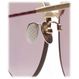 Bottega Veneta - Metal Cat Eye Sunglasses - Burgundy Pink - Sunglasses - Bottega Veneta Eyewear