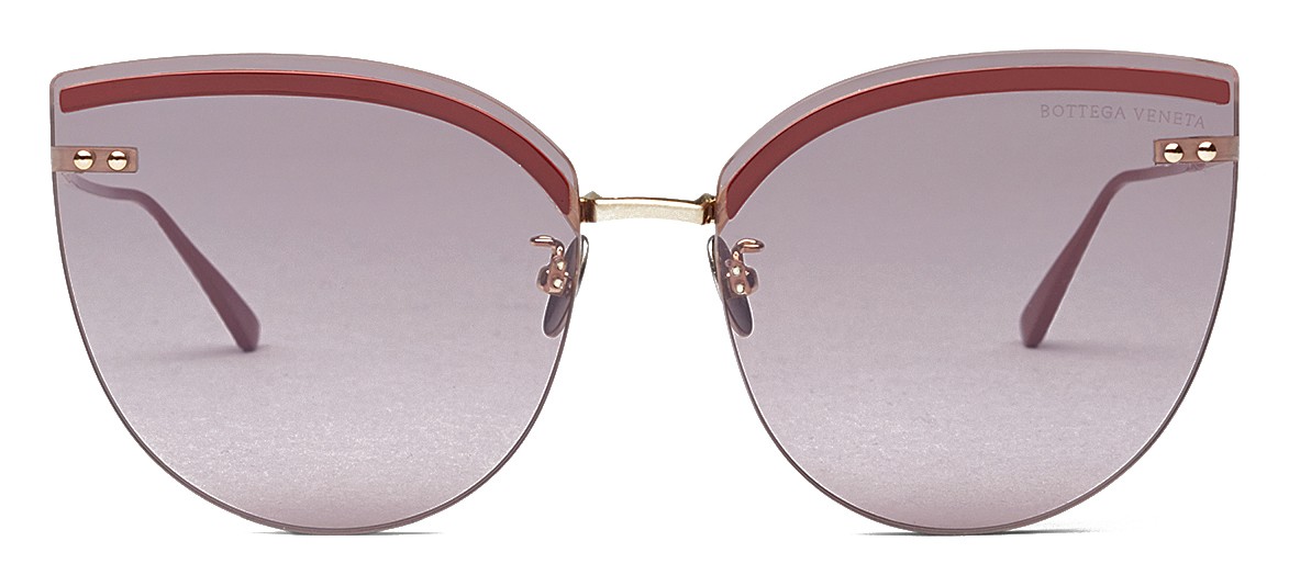 Bottega Veneta - Metal Cat-Eye Sunglasses - Pink - Sunglasses