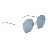 Bottega Veneta - Metal Hexagonal Oversize Sunglasses - Silver Blue - Sunglasses - Bottega Veneta Eyewear