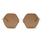 Bottega Veneta - Metal Hexagonal Oversize Sunglasses - Gold Green - Sunglasses - Bottega Veneta Eyewear