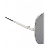 Bottega Veneta - Metal Square Oversize Sunglasses - Silver Black Grey - Sunglasses - Bottega Veneta Eyewear
