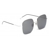 Bottega Veneta - Metal Square Oversize Sunglasses - Silver Black Grey - Sunglasses - Bottega Veneta Eyewear