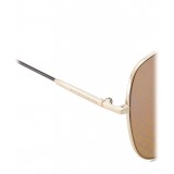 Bottega Veneta - Metal Square Oversize Sunglasses - Gold Brown - Sunglasses - Bottega Veneta Eyewear