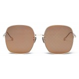 Bottega Veneta - Metal Square Oversize Sunglasses - Gold Brown - Sunglasses - Bottega Veneta Eyewear