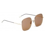 Bottega Veneta - Metal Square Oversize Sunglasses - Gold Brown - Sunglasses - Bottega Veneta Eyewear