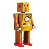 Saint John - Lilliput Robot - Collectible Retro Wind Up Tin Toy - Yellow - Tin Toys