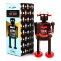 Saint John - M-65 Robot - Collectible Retro Wind Up Tin Toy - Brown - Tin Toys
