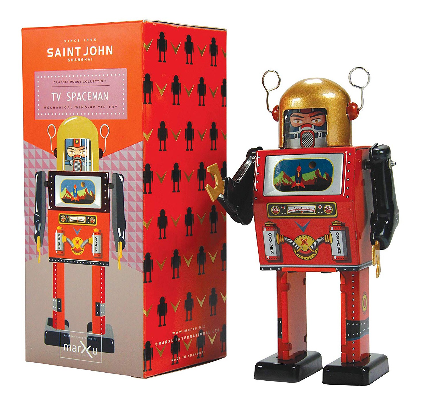New Tin Wind Up Robot Retro Vintage Toy Mechanical Robot Spaceman Collection 