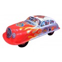Saint John - Hot Racer Car - Collectible Retro Wind Up Tin Toy - Red Silver White - Tin Toys