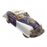Saint John - Hwy Patrol Highway Automobile - Giocattolo di Latta Retro da Collezione a Carica - Bianco Blu Argento - Tin Toys