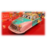 Saint John - Ice Cream Wagon - Furgoncino Gelati - Giocattolo di Latta Retro da Collezione a Carica - Rosa Turchese - Tin Toys
