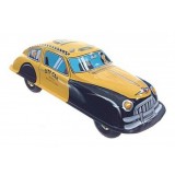 Saint John - Taxi Automobile - Giocattolo di Latta Retro da Collezione Meccanico a Carica - Giallo Nero - Tin Toys
