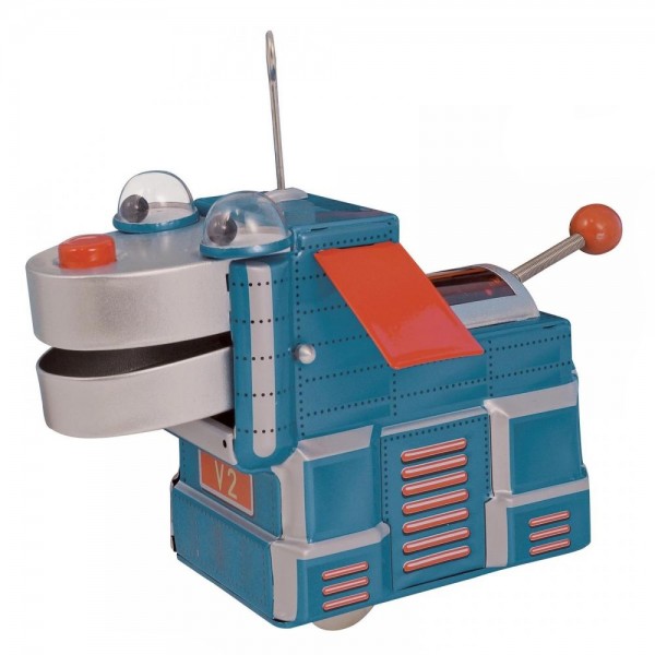 Saint John - V2 Space Dog - Collectible Retro Wind Up Tin Toy - Metallic Blue - Tin Toys