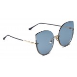 Bottega Veneta - Light Metal Cat Eye Sunglasses - Blue - Sunglasses - Bottega Veneta Eyewear