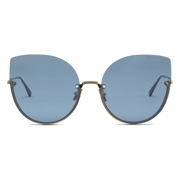 Bottega Veneta - Light Metal Cat Eye Sunglasses - Blue - Sunglasses - Bottega Veneta Eyewear