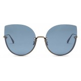 Bottega Veneta - Occhiali da Sole Cat Eye in Metallo Leggero - Blue - Occhiali da Sole - Bottega Veneta Eyewear