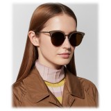 Bottega Veneta - Metal Cat Eye Sunglasses - Brown - Sunglasses - Bottega Veneta Eyewear