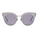 Bottega Veneta - Cross Metal Cat Eye Sunglasses - Silver Grey - Sunglasses - Bottega Veneta Eyewear