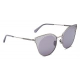 Bottega Veneta - Cross Metal Cat Eye Sunglasses - Silver Grey - Sunglasses - Bottega Veneta Eyewear