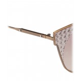 Bottega Veneta - Cross Metal Cat Eye Sunglasses - Bronze - Sunglasses - Bottega Veneta Eyewear